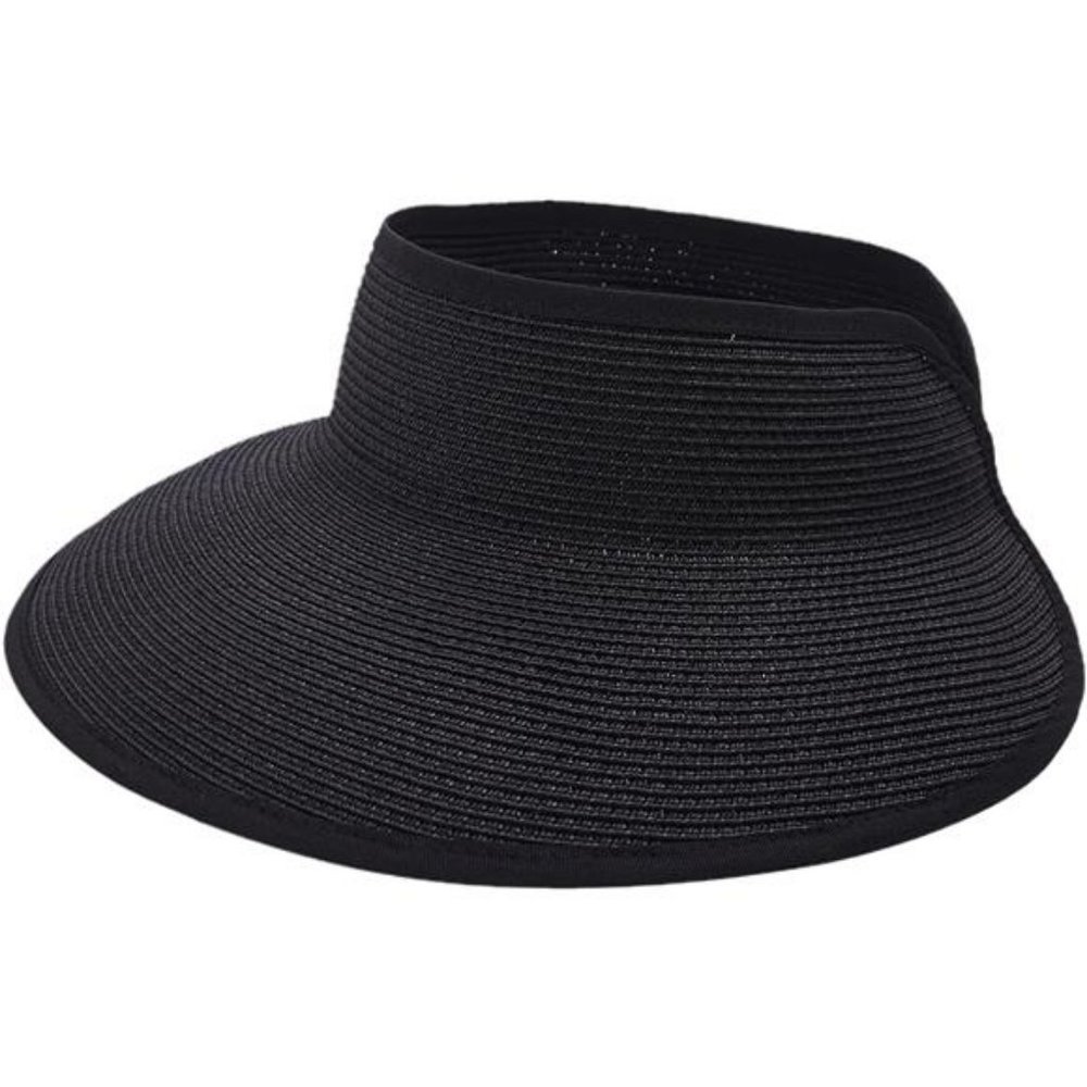New Sun Visor Hats for Wome Summer Ponytail Foldable Straw Beach Hat UPF 50+